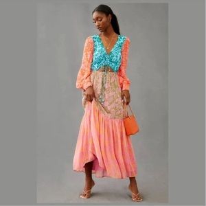 Farm x Anthropologie Cutout Maxi Dress